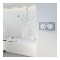 Стеклянная рамка OneKeyElectro Garda (для серии Florence) 2 поста, цвет серый 2234935