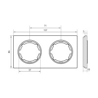 Стеклянная рамка OneKeyElectro Garda (для серии Florence) 2 поста, цвет чёрный 2234940