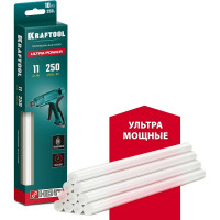 Ультрамощные прозрачные клеевые стержни KRAFTOOL Ultra Power 10 шт, 11x250 мм 06848-10