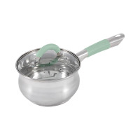 Ковш Mallony MENTOLO 1.9 л, из нержавеющей стали с крышкой, ручки с силиконом 103575