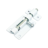 Прямоугольная задвижка СКОБЯНОЙ ШП-50 белый/цинк 002358