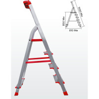 Профессиональная стремянка Новая Высота NV3118, 1x4 ступени 130 мм, органайзер, Max нагр. 225 кг, 3118104