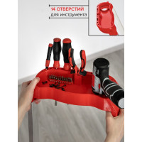 Профессиональная стремянка Новая Высота NV3118, 1x10 ступеней 130 мм, органайзер, Max нагр. 180 кг, 2К башмаки, 3118110