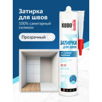 Герметик-затирка для швов KUDO HOME силиконовый санитарный, прозрачный KSK-160