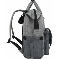 Рюкзак для мамы BRAUBERG MOMMY, крепления для коляски, термокарманы, серый, 41x24x17 см 270818