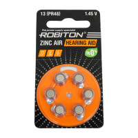 Элемент питания ROBITON 6шт. HEARING AID R-ZA13- 13 PR48 DA13 V13A 16912