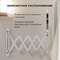 Настенное зеркало BRABIX диаметр 17 см, двухстороннее, с увеличением, нержавеющая сталь, выдвижное 607420