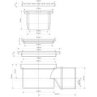Трап McAlpine пластиковый, d50-10x10 угловой (решетка нерж.) MRFG4