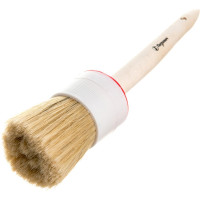 Круглая кисть Петрович натуральная щетина, деревянная ручка, диаметр 50 мм 4100000178