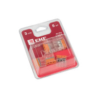 Строительно-монтажная клемма EKF СМК 2273-243 с пастой, 3 отверстия, 0,5-2.5 мм2, блистер, 5 штук, PROxima plc-smk-2273-243b