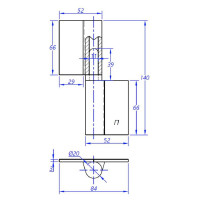 Гаражная петля на площадке Левша 140x20x29 правая У1-9201.Wп
