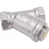 Сетчатый фильтр для газа VALFEX 1/2" ВР/ВР латунный под пломбу никелированный 46Б5фт VF.193.LN0.012.Bir