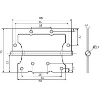 Накладная петля Фабрика замков E-2BB-100 BB (пакет) СТ-00001087