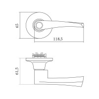 Ручка защелка Palladium 3902 PB BK 00011638