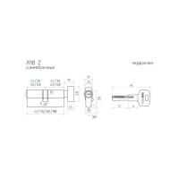 Цилиндровый механизм с вертушкой НОРА-М ЕСО Z ЛПВ-90 45-45 черный 18904