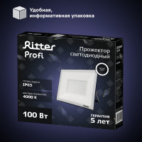 Светодиодный прожектор RITTER серия PROFI 230В 100 Вт 4000К 10000Лм IP65 черный 53419 2