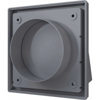 Выход стенной вытяжной с обратным клапаном 1515К10ФВ (150x150 мм; фланец D100; ASA; серый) ERA 88-062