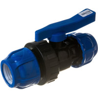 Шаровой компрессионный кран TEBO ПНД 32x32 T-ПНД.Кш.0.32-32.CN