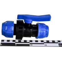 Шаровой компрессионный кран TEBO ПНД 32x32 T-ПНД.Кш.0.32-32.CN