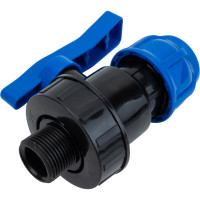 Шаровой компрессионный кран TEBO ПНД 25x3/4" нар. резьба T-ПНД.Кш.5.25-34.CN