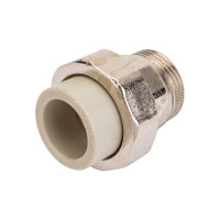 Разъемная муфта Политэк с наруж.рез. 20x3/4 PPRC, серый 9800002034с