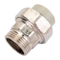 Разъемная муфта Политэк с наруж.рез. 20x3/4 PPRC, серый 9800002034с