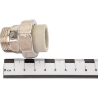 Разъемная муфта Политэк с наруж.рез. 20x3/4 PPRC, серый 9800002034с