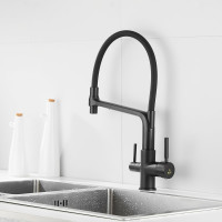 Смеситель для кухни ROSE с подключением к фильтру питьевой воды, черный R658H