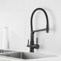 Смеситель для кухни ROSE с подключением к фильтру питьевой воды, черный R658H