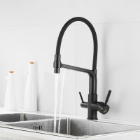 Смеситель для кухни ROSE с подключением к фильтру питьевой воды, черный R658H