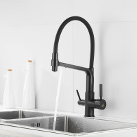 Смеситель для кухни ROSE с подключением к фильтру питьевой воды, черный R658H