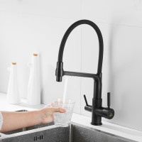 Смеситель для кухни ROSE с подключением к фильтру питьевой воды, черный R658H