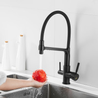 Смеситель для кухни ROSE с подключением к фильтру питьевой воды, черный R658H