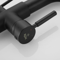 Смеситель для кухни ROSE с подключением к фильтру питьевой воды, черный R658H