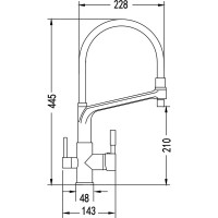 Смеситель для кухни ROSE с подключением к фильтру питьевой воды, черный R658H