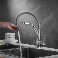 Смеситель для кухни ROSE с подключением к фильтру питьевой воды, хром R558