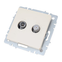 Двойная розетка IEK Brite tv+sat ртв/рсп12-бркр бежевый BR-AF20-O-K10