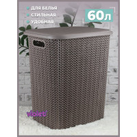 Корзина для белья Violet Вязь 60 л, шоколад 206022
