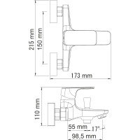 Смеситель для ванны с коротким изливом WasserKRAFT Salm 2701