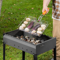 Решетка-гриль PALISAD Camping 260x320x65 мм, объемная хромированная 69554