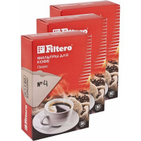 Комплект фильтры для кофе, №4, 240 шт, корич Filtero