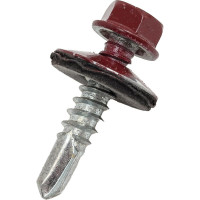 Кровельный саморез Качественный КРЕПЕЖ красный рубин RAL 3003, 5.5х25 мм, 200 шт 1000665 КЧ