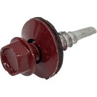 Кровельный саморез Качественный КРЕПЕЖ красный рубин RAL 3003, 5.5х25 мм, 200 шт 1000665 КЧ