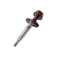 Кровельный саморез Качественный КРЕПЕЖ коричневый RAL 8017, 4.8х38 мм, 75 шт 0300119 КЧ