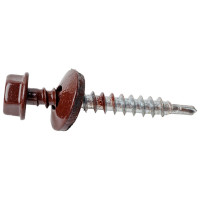 Кровельный саморез Качественный КРЕПЕЖ коричневый RAL 8017, 4.8х38 мм, 75 шт 0300119 КЧ