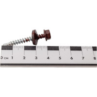 Кровельный саморез Качественный КРЕПЕЖ коричневый RAL 8017, 4.8х38 мм, 75 шт 0300119 КЧ