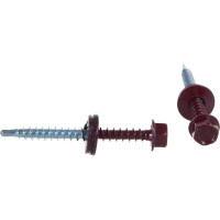 Кровельный саморез Качественный КРЕПЕЖ красное вино RAL 3005, 4.8х51 мм, 95 шт 0500133 КЧ