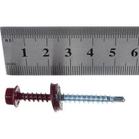 Кровельный саморез Качественный КРЕПЕЖ красное вино RAL 3005, 4.8х51 мм, 95 шт 0500133 КЧ