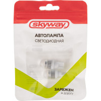 Автолампа SKYWAY диод T10 (W5W) 12V 2 SMD 1-конт Белая комп.2 шт габ/стоп/салон/номер S08201065