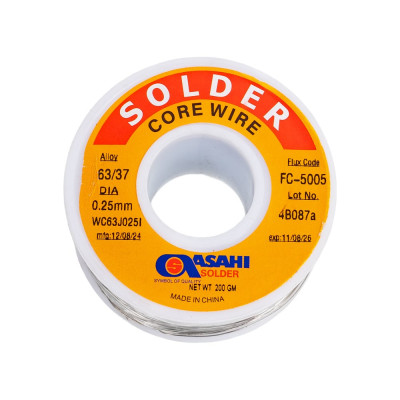 Припой (0.25 мм, 0.2 кг, Sn63/Pb37, FC5005 флюс RMA) ASAHI 00-00002075